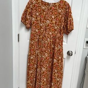 Mata Traders puff sleeve block print dress
